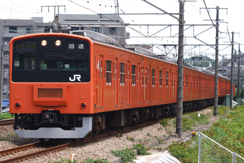 【JR東】201系T121編成廃車回送
