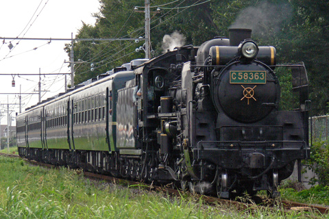 【秩鉄】C58-363に緑色ナンバー掲出