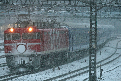 【JR東】雪の中のEF81 95あけぼの