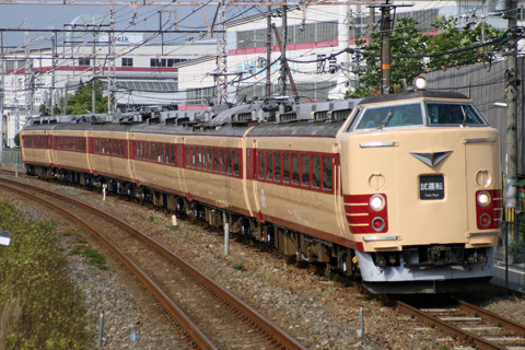 【JR西】485系A07編成構内試運転